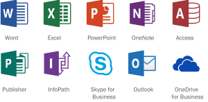 Microsoft 365 Apps — Word Excel PowerPoint Outlook OneDrive Teams